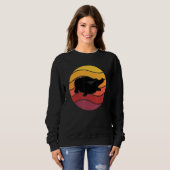Cute Alligator Crocodile Retro Sunset Lover Reptil Trui (Voorkant volledig)