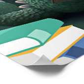 Cute Alligator die een boek Nursery Art leest Poster (Hoek)