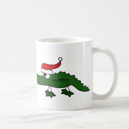 Cute Alligator die met Kerstmis Pet is gevlogen Koffiemok (Rechts)