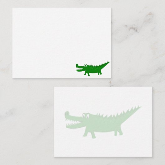 Cute Alligator Drawing Blank Notitiekaartje (Voorkant / Achterkant)