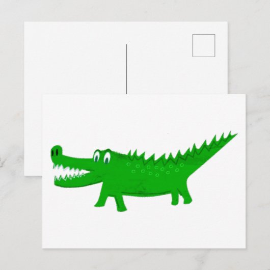 Cute Alligator Drawing Briefkaart (Voorkant / Achterkant)