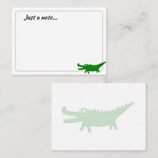  Cute Alligator Drawing Custom Just a Note Notitiekaartje (Voorkant / Achterkant)