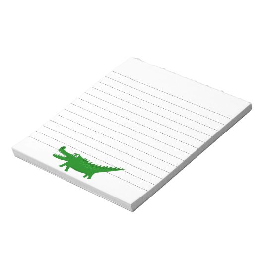Cute Alligator Drawing Custom Lined Notitieblok (Linkerzijde)