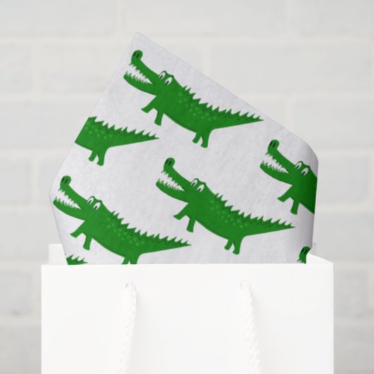 Cute Alligator Drawing Tissuepapier (Cadeauzakje)