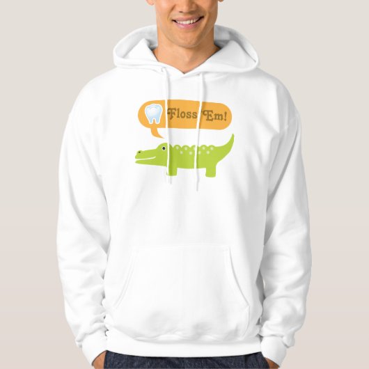 Cute Alligator Floss Dental Hygiene Hoodie (Voorkant)