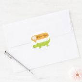 Cute Alligator Floss Dental Hygiene Ronde Sticker (Envelop)