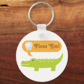 Cute Alligator Floss Dental Hygiene Sleutelhanger (Voorkant)