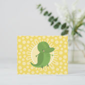 Cute Alligator - Funny Yellow Green Crocodile Briefkaart (Staand voorkant)