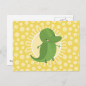 Cute Alligator - Funny Yellow Green Crocodile Briefkaart (Voorkant / Achterkant)