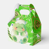 Cute Alligator Green Gold Flowers Baby shower Bedankdoosjes (Voorkant Zijde)