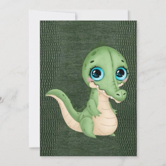 Cute Alligator Green Hoe groot is de buik van mama (Achterkant)