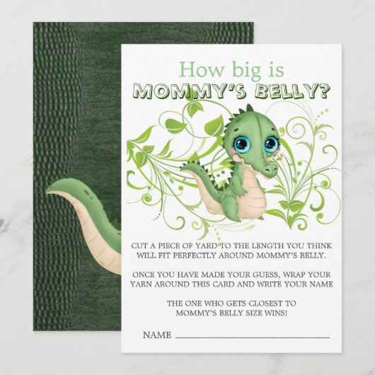 Cute Alligator Green Hoe groot is de buik van mama (Voorkant / Achterkant)