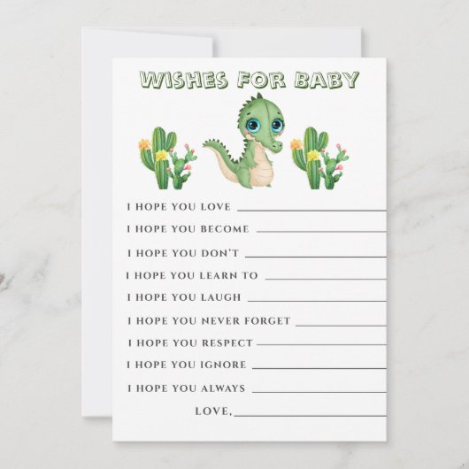 Cute Alligator Green Wishes Baby shower Kaart (Voorkant)