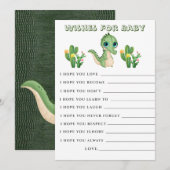 Cute Alligator Green Wishes Baby shower Kaart (Voorkant / Achterkant)