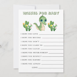 Cute Alligator Green Wishes Baby shower Kaart