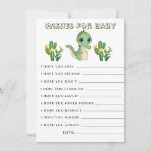 Cute Alligator Green Wishes Baby shower Kaart