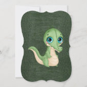 Cute Alligator Groene Cactus Baby Shower Uitnodigi Kaart (Achterkant)