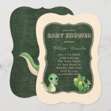 Cute Alligator Groene Cactus Baby Shower Uitnodigi