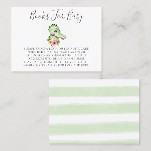 Cute Alligator Hibiscus Books for Baby Enclosure Visitekaartje (Voorkant / Achterkant)