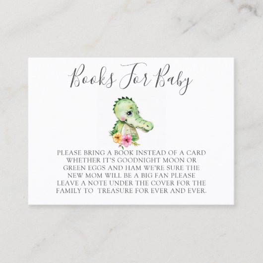 Cute Alligator Hibiscus Books for Baby Enclosure Visitekaartje (Voorkant)