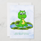 Cute Alligator in Pond Boy Baby shower Kaart (Achterkant)