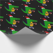 Cute Alligator in Santa Hat-kerstCartoon Cadeaupapier (Hoek)