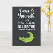 Cute Alligator Kaarten Humor Grappig Humoristisch  (Gele Bloem)