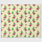 Cute Alligator-kerstpatroon Cadeaupapier (Vlak)