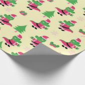 Cute Alligator-kerstpatroon Cadeaupapier (Hoek)