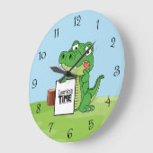 Cute Alligator Leertijd Kinderen Wandklok (Hoek)