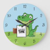 Cute Alligator Leertijd Kinderen Wandklok (Voorkant)
