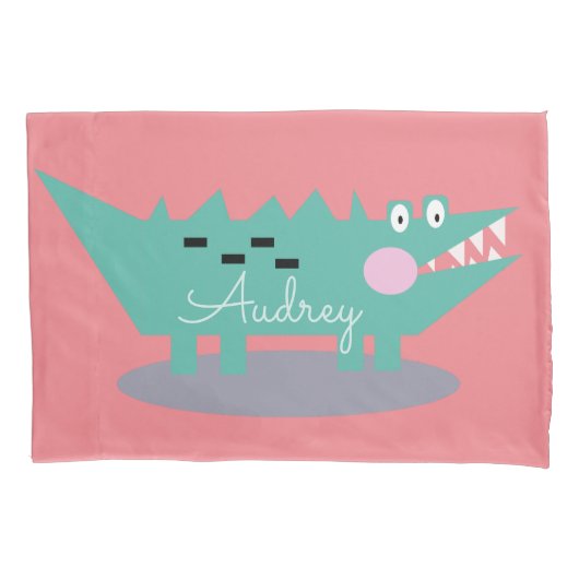 Cute Alligator Name Pillow Hoesje Kussensloop (Voorkant)