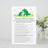 Cute Alligator Nursery Rhyme Quiz baby shower game (Staand voorkant)