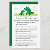 Cute Alligator Nursery Rhyme Quiz baby shower game (Voorkant / Achterkant)