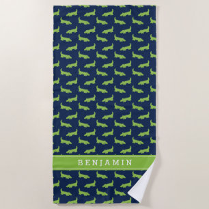 Cute Alligator Pattern Kinder Strandlaken