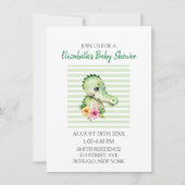 Cute Alligator Waterverf Hibiscus Baby shower Kaart (Voorkant)
