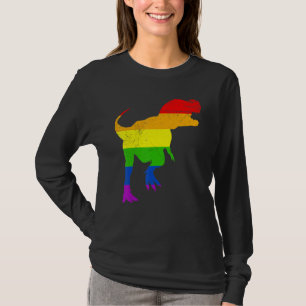 Cute Allysaurus Dinosaur in regenboogvlag voor All T-shirt