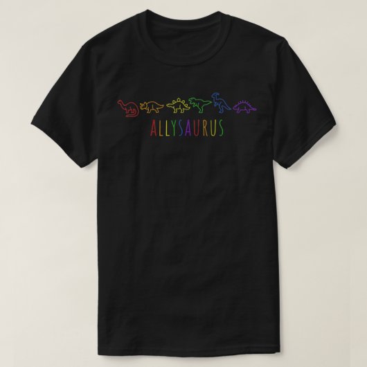 Cute Allysaurus Rainbow Dinosaur Ally LGBT Pride T-shirt (Design voorkant)