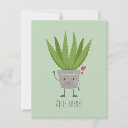 Cute Aloe Vera Notitiekaartje (Voorkant)