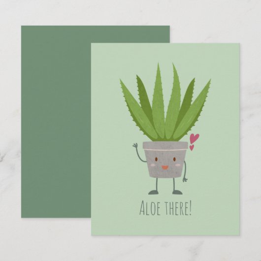 Cute Aloe Vera Notitiekaartje (Voorkant / Achterkant)