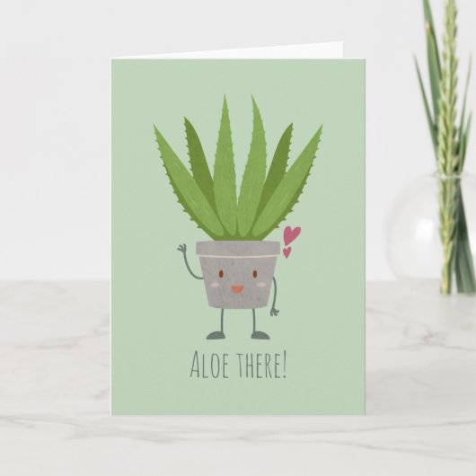 Cute Aloe Vera Notitiekaartje (Voorkant)