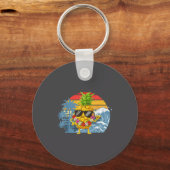 Cute Aloha Hawaiian Pineapple Sign Hawaii Shaka Sleutelhanger (Voorkant)