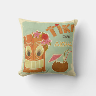 Cute Aloha Tiki Bar Pineapple Cartoon Kussen
