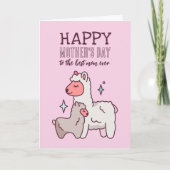 Cute Alpaca Animal Cartoon Happy Moederdag Kaart (Voorkant)