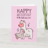 Cute Alpaca Animal Cartoon Happy Moederdag