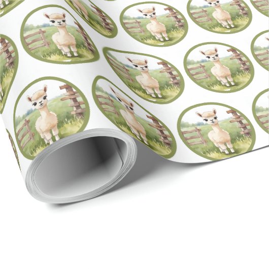 Cute Alpaca Baby Cadeau Inpakpapier (Rol Hoek)