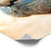 Cute Alpaca Baby in Blue Poster (Hoek)