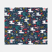 Cute Alpaca Blanket Fleece Deken (Voorkant (Horizontaal))