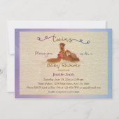Cute Alpaca Boy Girl Twins Baby Shower Invitations Kaart (Voorkant)