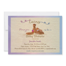 Cute Alpaca Boy Girl Twins Baby Shower Invitations